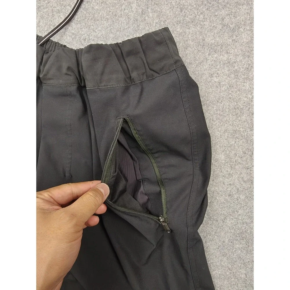 Lululemon Pants Mens Medium Black Woven Joggers Zip Pockets Elastic Waist Cuffed